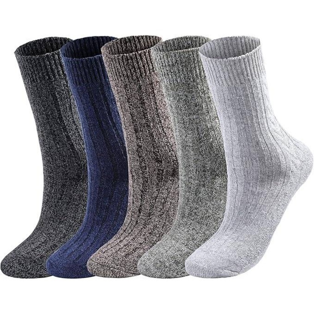 Set of 5 Clothirily Thick Soft Wool Socks US 6-10 Winter Warm for Women's